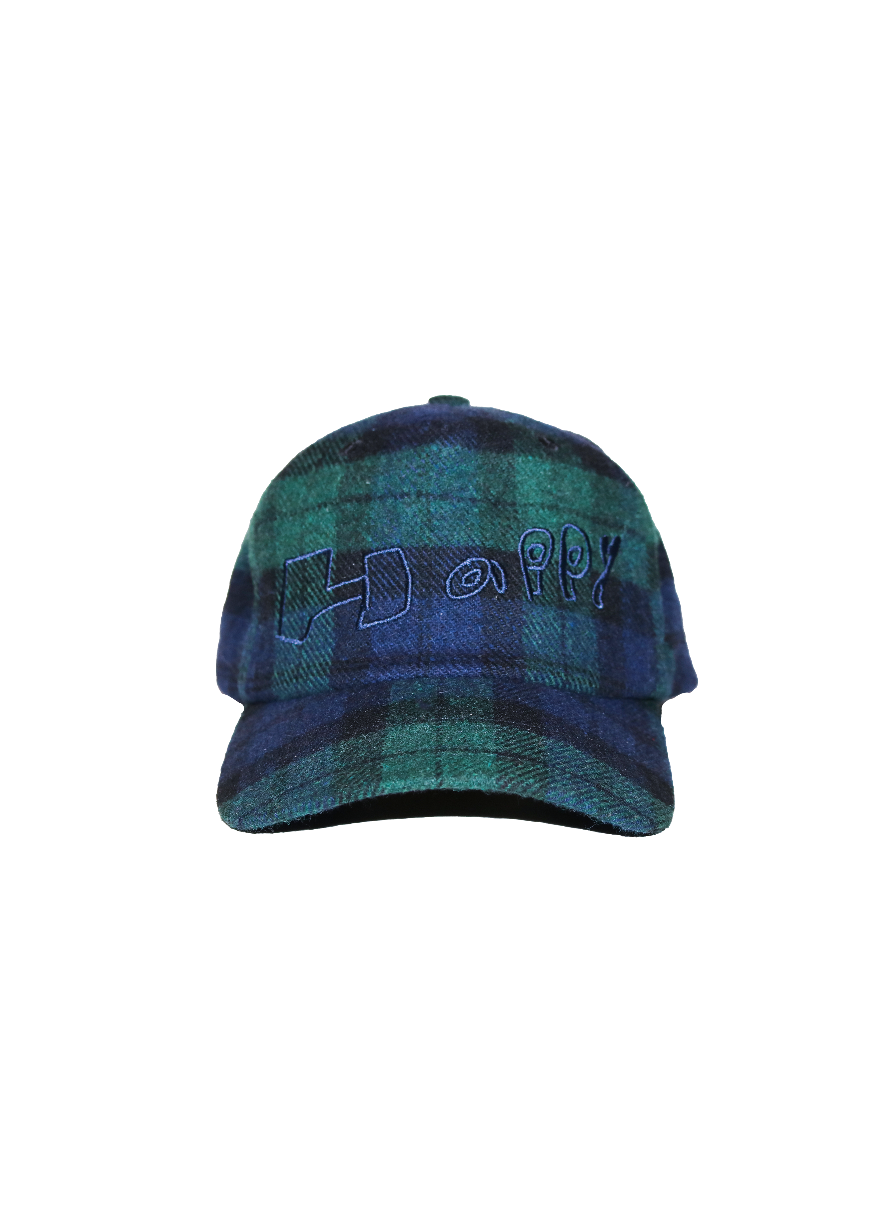 Plaid Navy Happy Hat