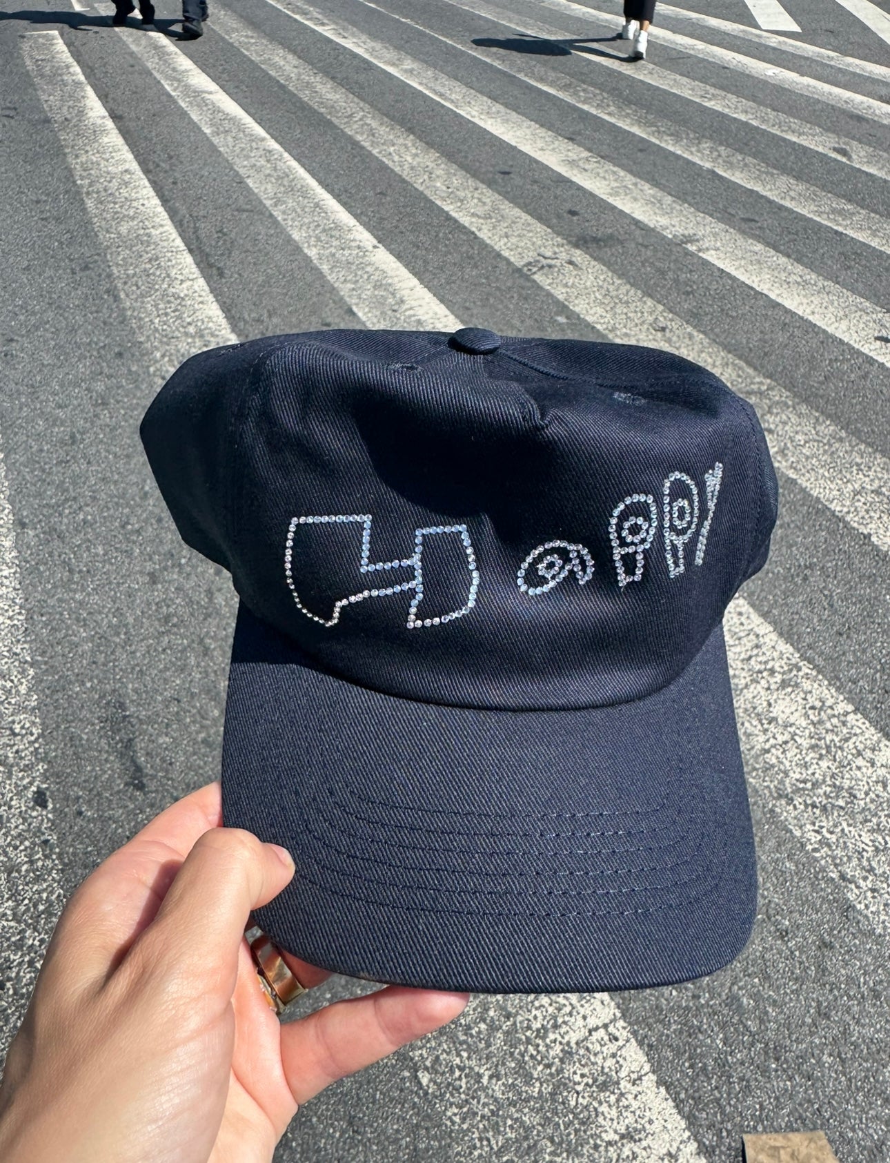 Crystal Happy Hat - Navy