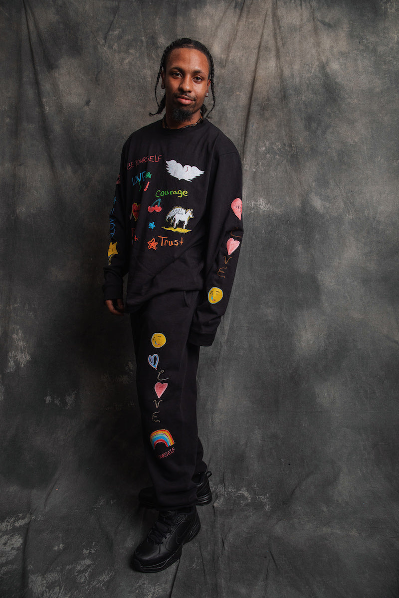 All Over Love Print Sweats * special collectors item